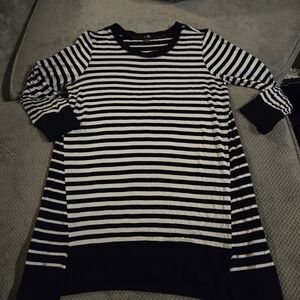 Cable & Gauge Black and White Striped Sweater